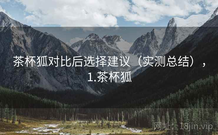 茶杯狐对比后选择建议（实测总结），1.茶杯狐